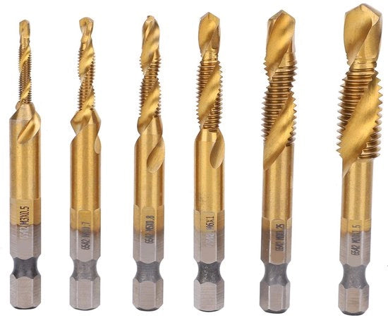 Set di Viti con Segno a Sfera 6 Pezzi - Acciaio HSS Rivestito - Tempra Rapida - Manico a 6 Viti - Resistente all'Ossidazione - Duraturo - Viti con Segno a Sfera