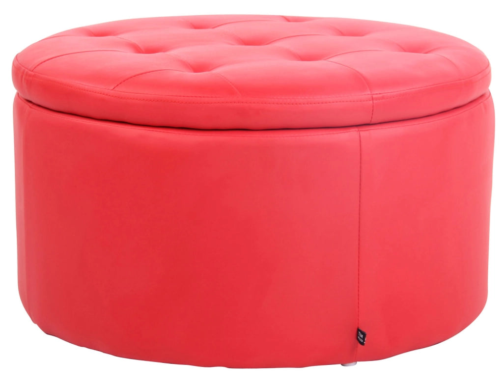 Pouf Tondo Contenitore Evora rosso,Finta pelle