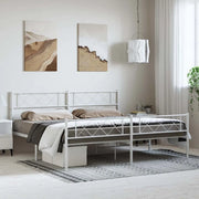 Giroletto con Testiera e Pediera Metallo Bianco 183x213 cmcod mxl 106526