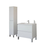 Formello, set Mobili Bagno 2 Cassetti, Bianco Lucido