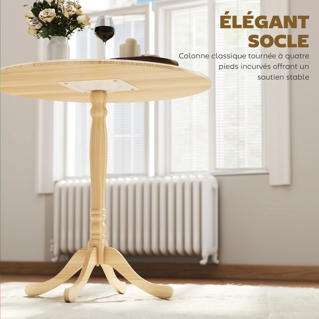Tavolo da pranzo rotondo per 4 persone ¨C zephmum ¨C legno naturale, acciaio