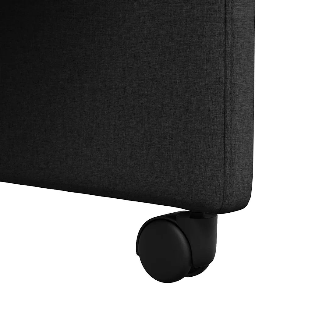 Sedie da Pranzo con Ruote 2 pcs Nero 58 x 65 x 94 cm Tessuto 42017831