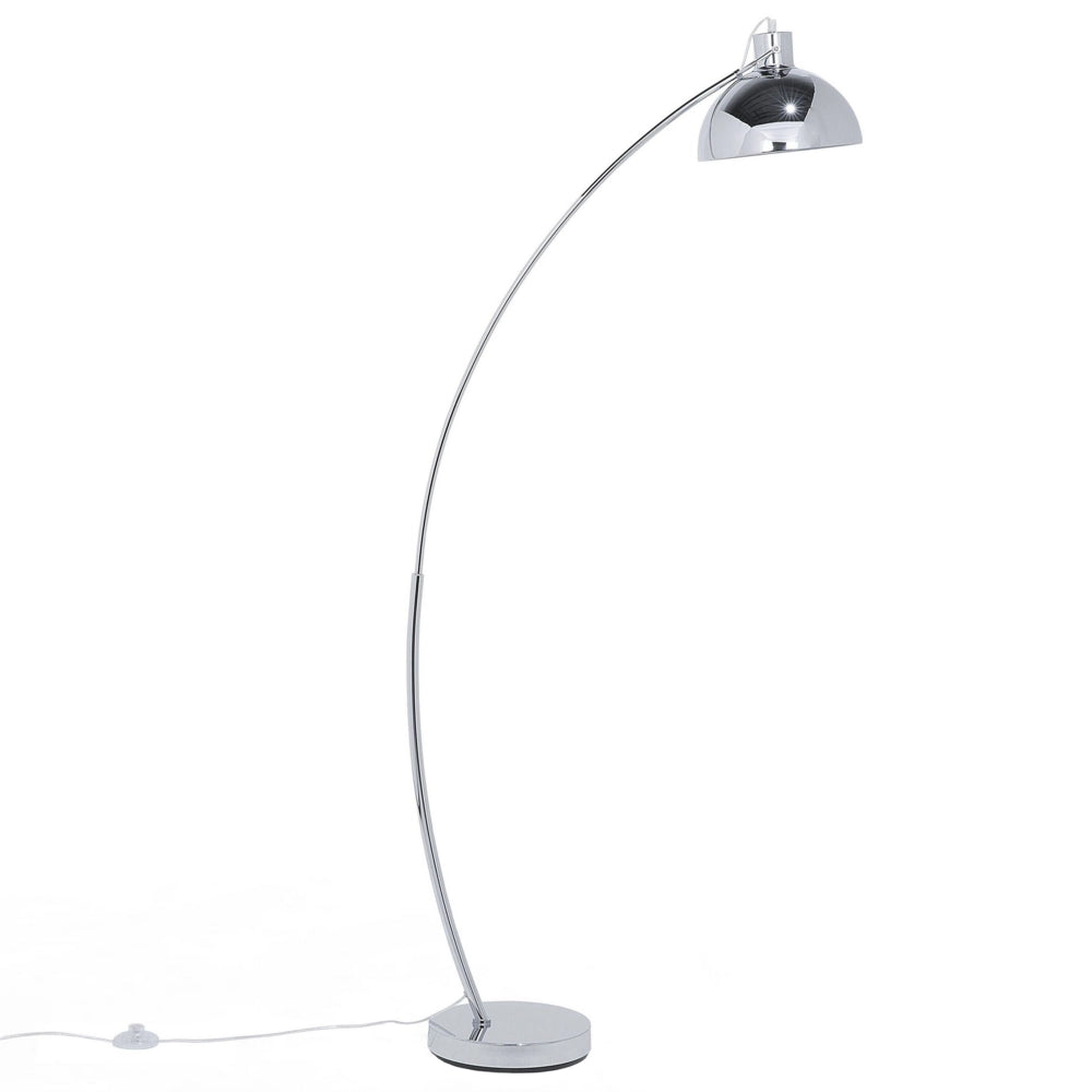 Lampada da Terra Colore Argento Metallo 155 cm Paralume Orientabile Industriale