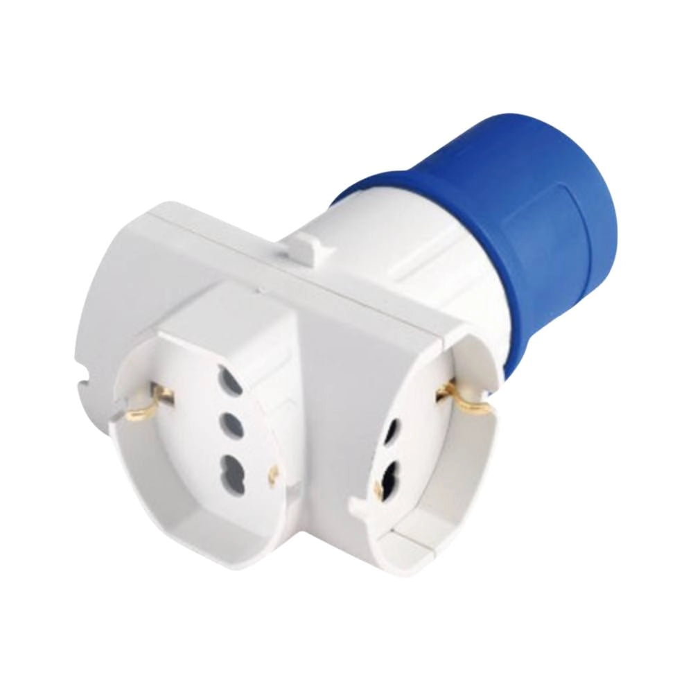 Ecova 20557 adattatore industriale 16a 2p+t a 3 prese universali 220v