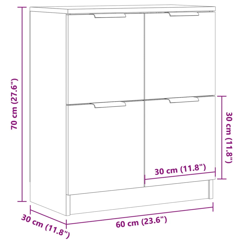 Credenza Legno Antico 60x30x70 cm in Truciolato 856840