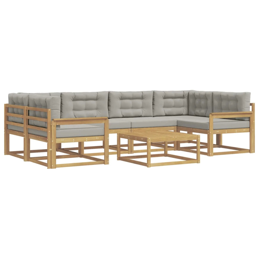Set di divani da esterno 5 pz Bianco e Grigio Chiaro 3386120