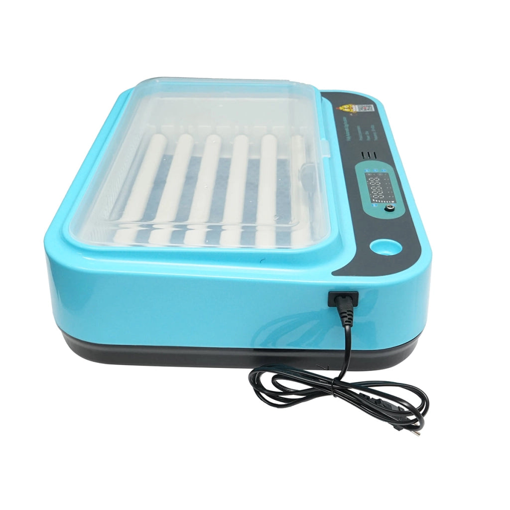 Incubatrice automatica 36 uova 80W, 12V-220V, rotazione automatica, controllo temperatura e umidità, display digitale