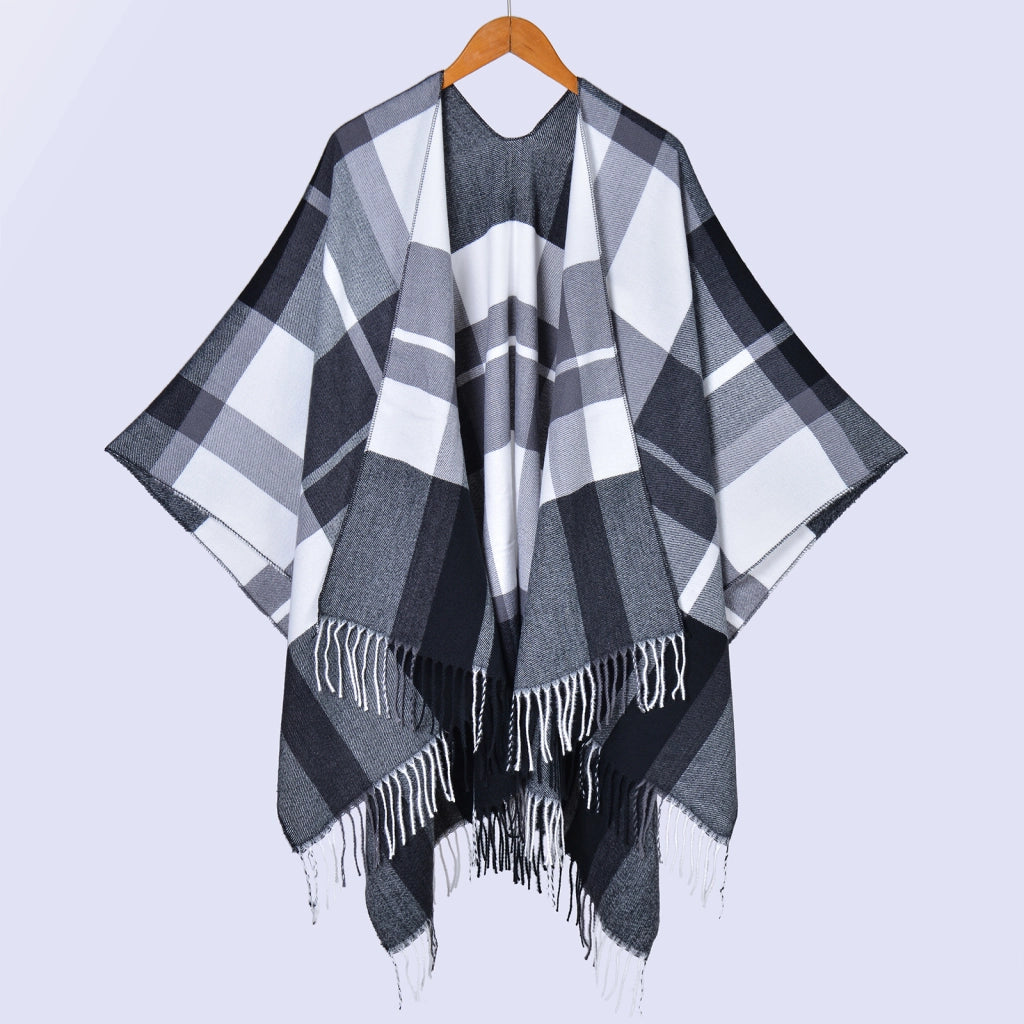 Sciarpa scozzese con frange, classica sciarpa unisex divisa