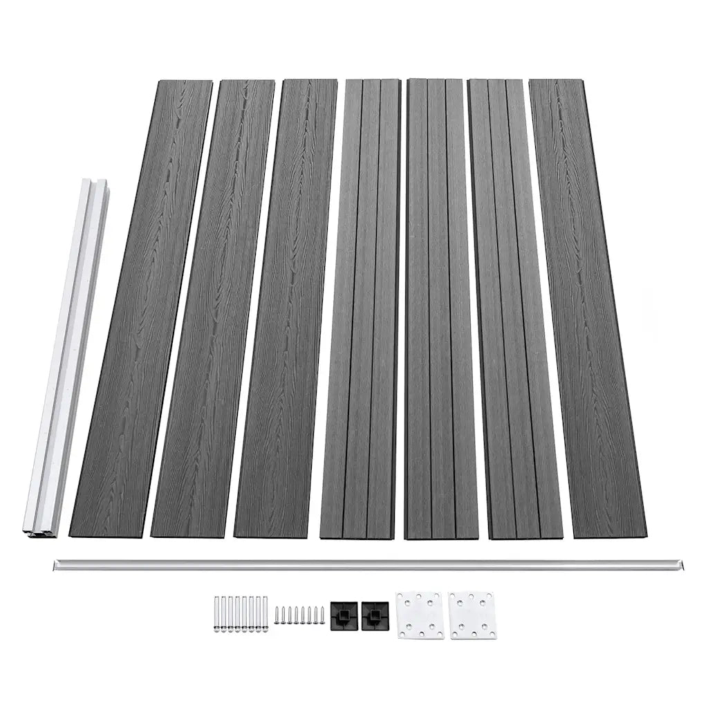 Set Pannello di Recinzione in WPC 526x146 cm Grigio   cod mxl 22538