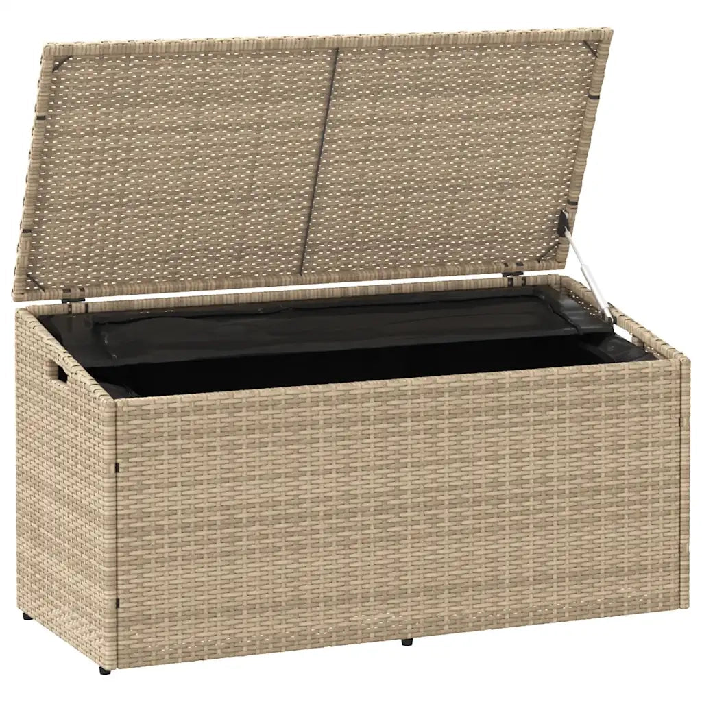 Baule da giardino beige 110x50x58 cm in polyrattan 4104072