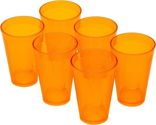 Design 6 bicchieri di cocktail/drink 400 ml in legno di plastica esterno Samba Line giallo