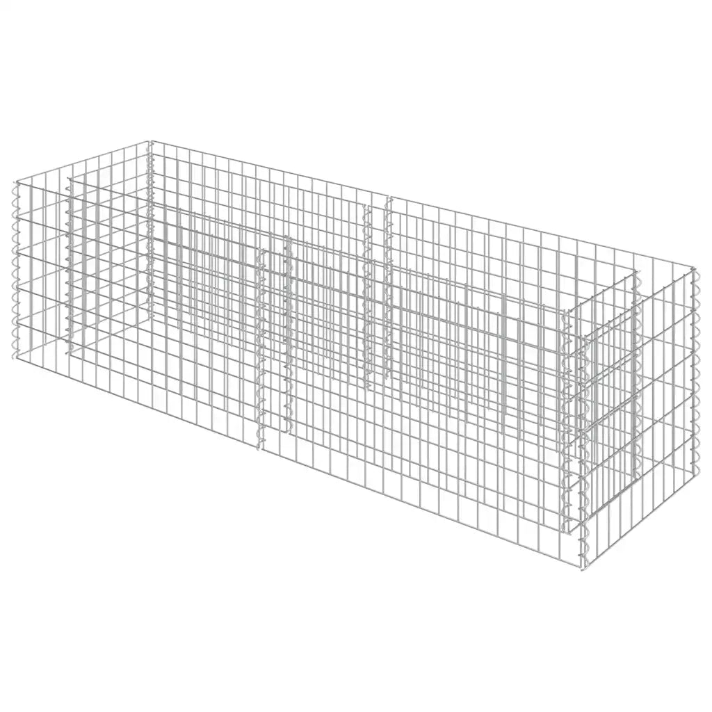 Gabbione Letto Rialzato in Acciaio Zincato 180x50x50 cm 143559