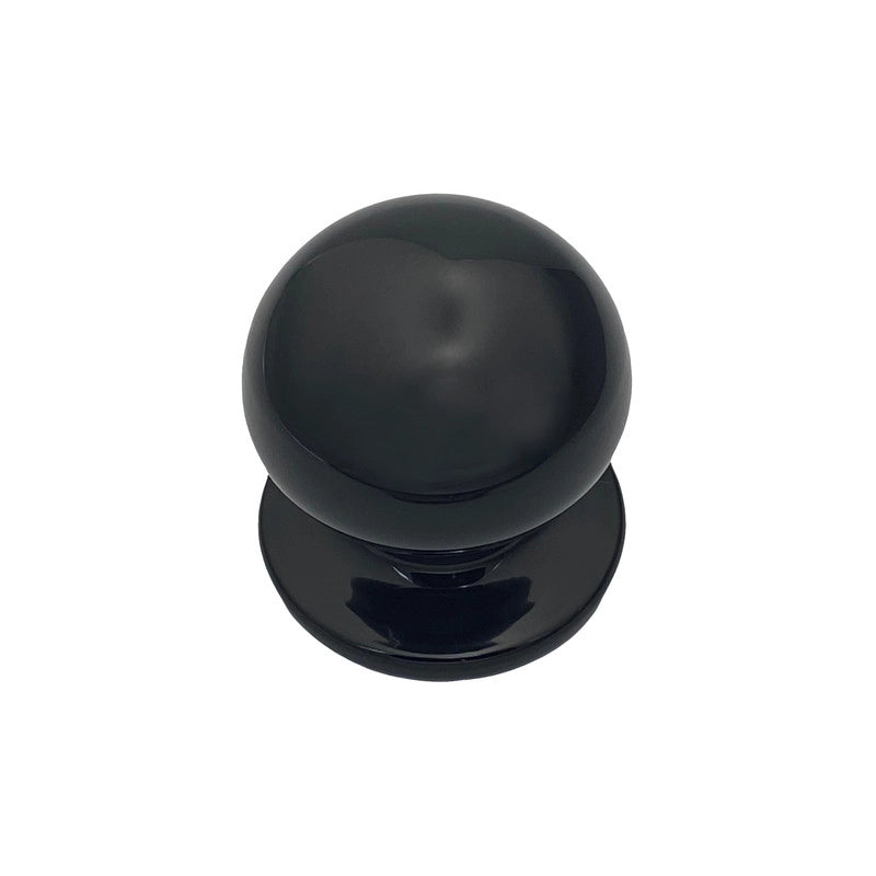 Pomolo fisso per porta SAGUATTI 869/70QB in alluminio nero lucido