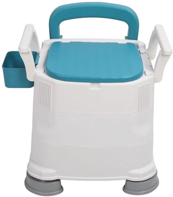 Sedia Idraulica per Bagno con Antislip - Altezza Regolabile 39-44 cm - Manubrio Ampio - Cuscino Comfortevole - Sicura e Stabile