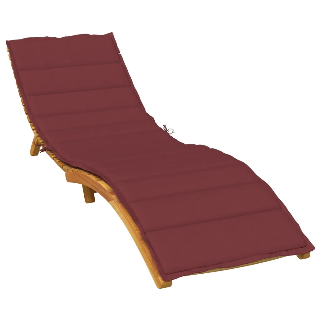 Cuscino per Lettino Prendisole Rosso Vino Mélange 200x60x4 cm 4002518