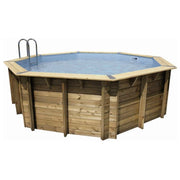 Piscina In Legno Ottagonale Northwood 510 -  5,10 H1,20 M - Liner Grey
