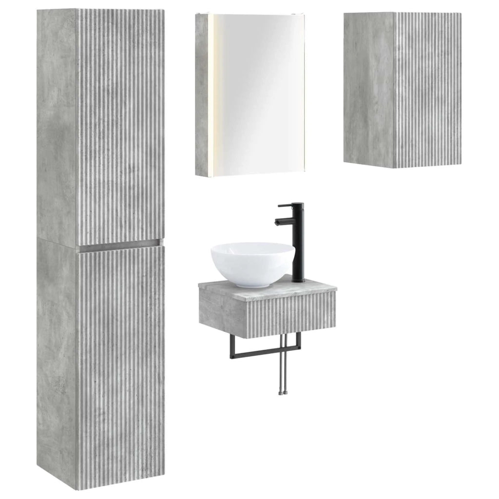 Set di mobili per il bagno 5 pcs Grigio Cemento 3407258