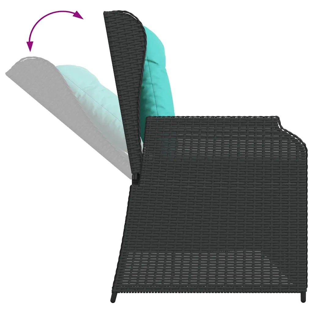 Panchina da giardino Nero polyrattan 3394457