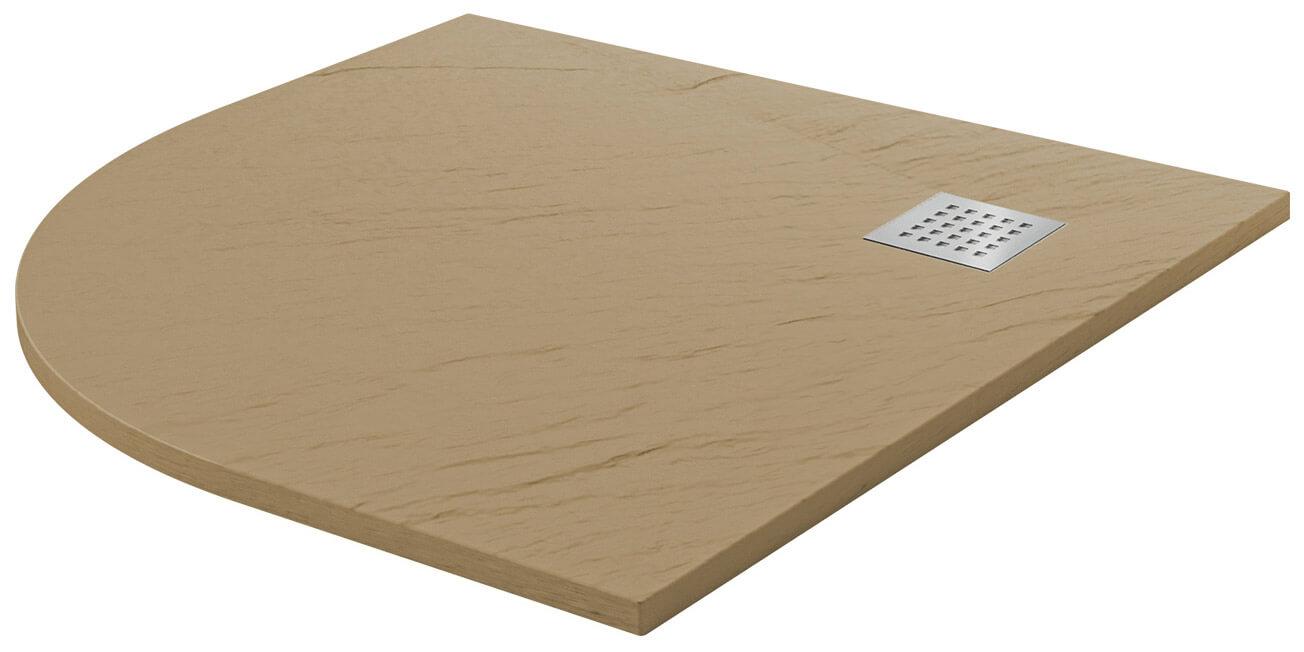 Piatto Doccia Semicircolare 90x90 cm in Acrilico Fosterberg Azalea 4 Tortora