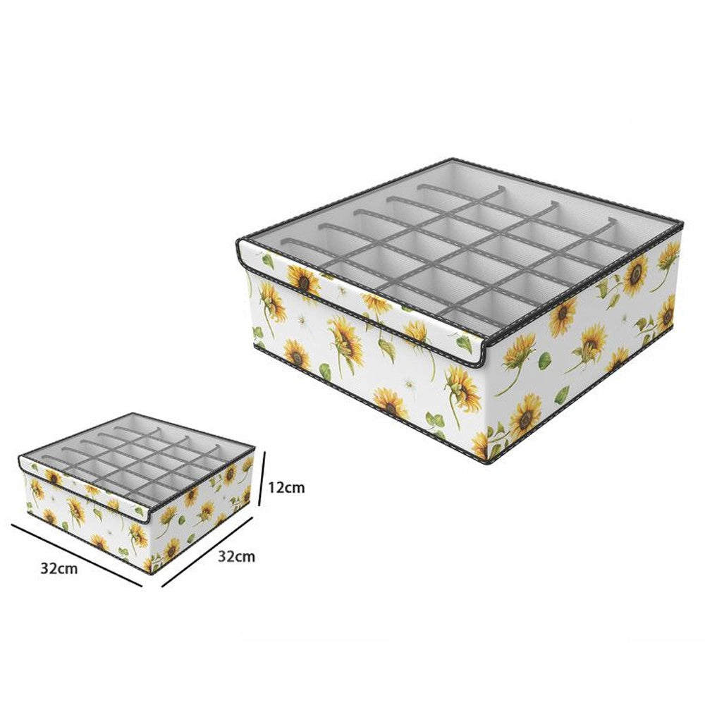 Trade Shop - Box Scatola Salvaspazio Armadio 24 Contenitori Porta Oggetti Organizer 32x32x12 -