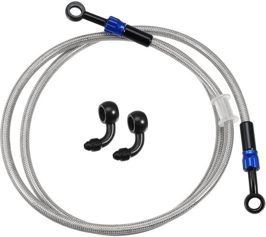 Manifattura di accessori per bruciatori a gas - 130cm - AN3 - Argento - Resistente al calore - Resistentente al trascinamento - Resistente alla corrosione - Doppia protezione - Tubo di combustibile