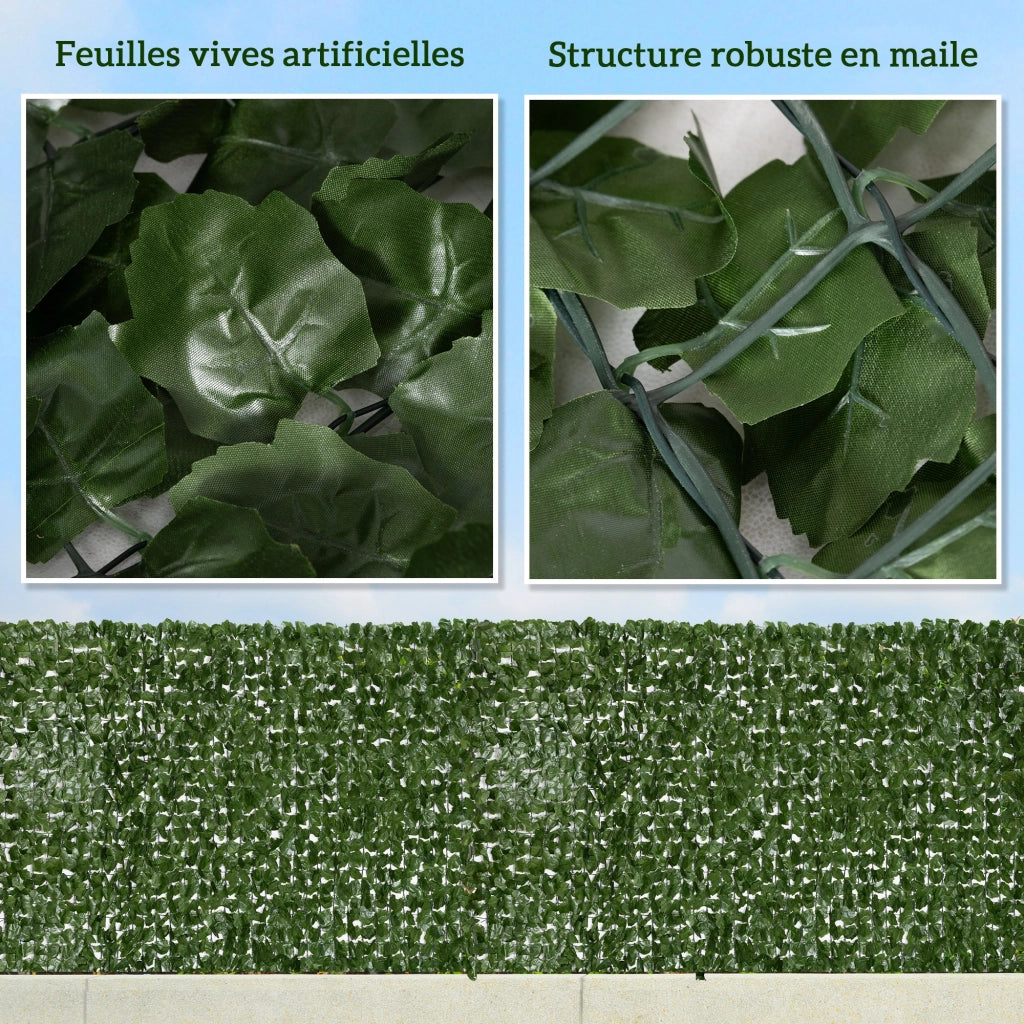 Hedge Artificiale Brise-Vue ¨C Minimal ¨C 3x1 m, Verde Scuro, Anti-UV