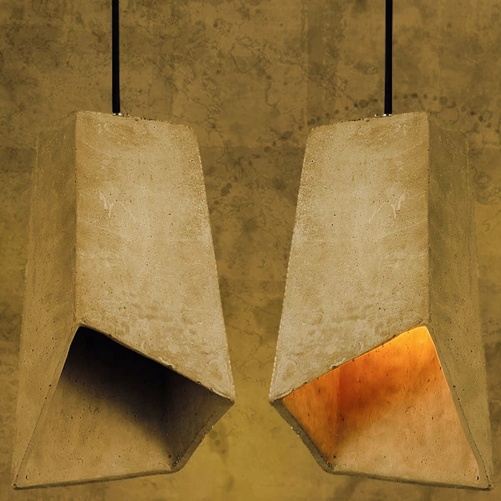 Lampadario cemento sospensione pendente moderno con portalampada E27 Max 40 Watt