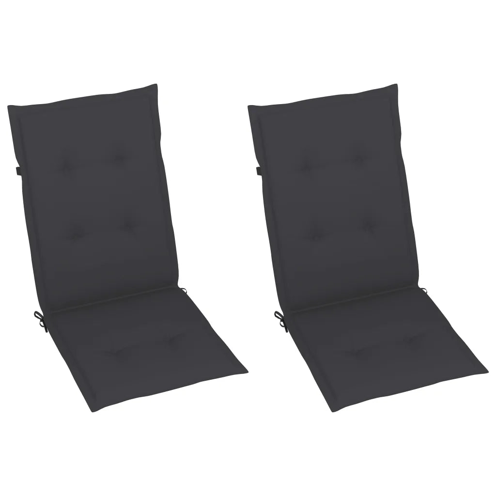 Sedie da Giardino Reclinabili 2 pz con Cuscini Massello Acacia cod mxl 8750