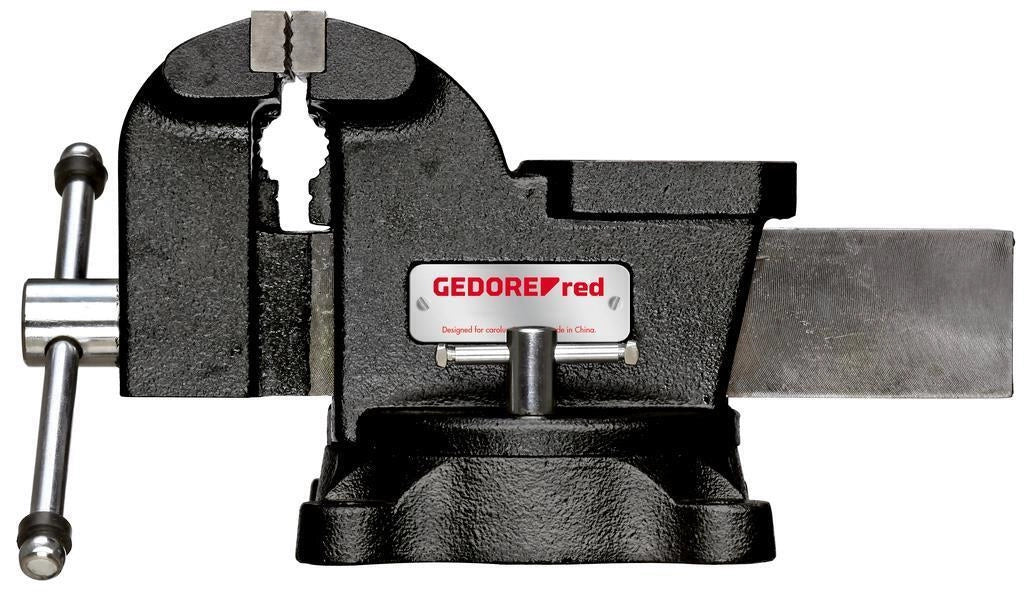 Gedore R93800150 Morsa da banco girevole con ganasce 150 mm forza serraggio 25 kN mandrino tubi 13,5-56 mm colore Nero