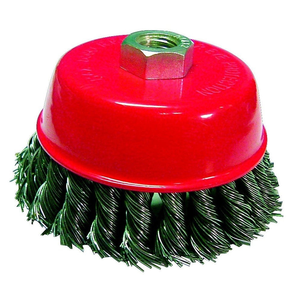 Trade Shop - Spazzola A Tazza Conica Fili Intrecciati 75mm Per Smerigliatrice Angolare Flex -