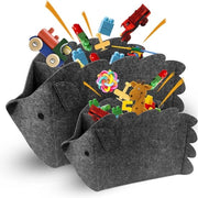 Cassa di Stoccaggio per Bambini Egel – Scatola di Gioco Ripiegabile – 30 Litri – Cestino di Lino per la Lavanderia – Set a 2