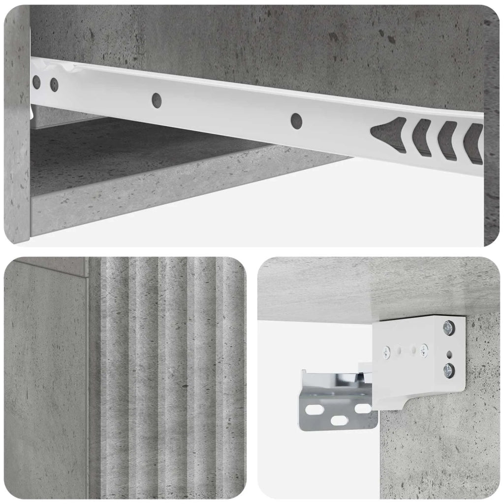 Tavolino da Parete Laterale Grigio Cemento 59 x 34,5 x 17 cm 898488