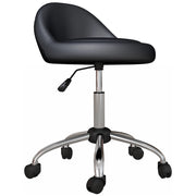 Sgabello da lavoro girevole con rotelle ¨C zephmum ¨C nero altezza regolabile 53-73 cm