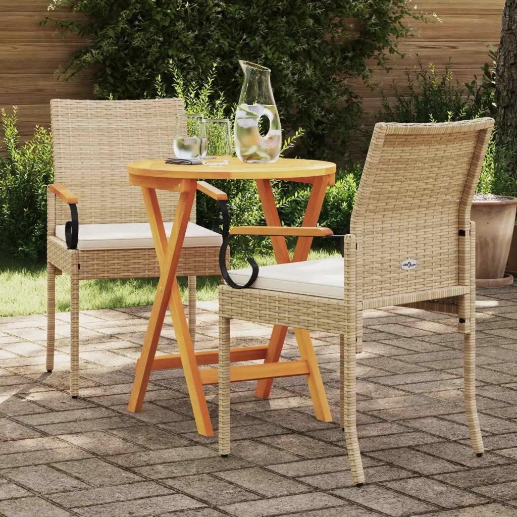 Sedie da giardino con cuscino 2 pcs Beige e Bianco Crema 42025882