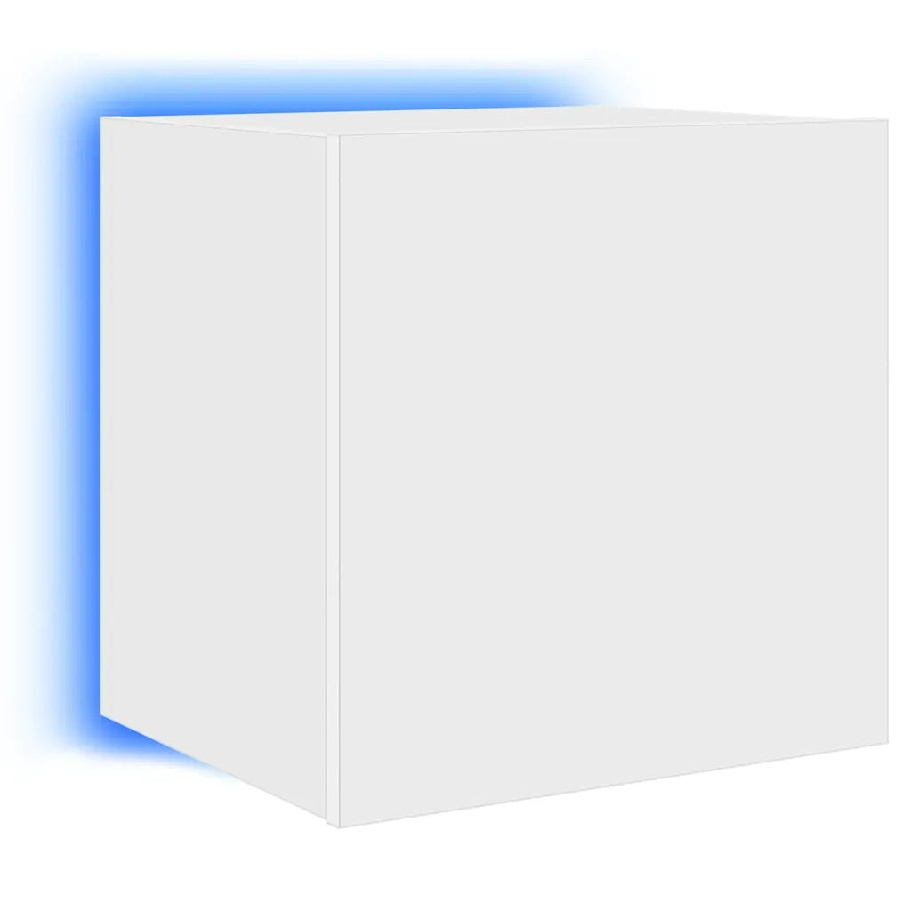 Mobile TV a Parete con Luci LED Bianco 40,5x35x40 cm 837246