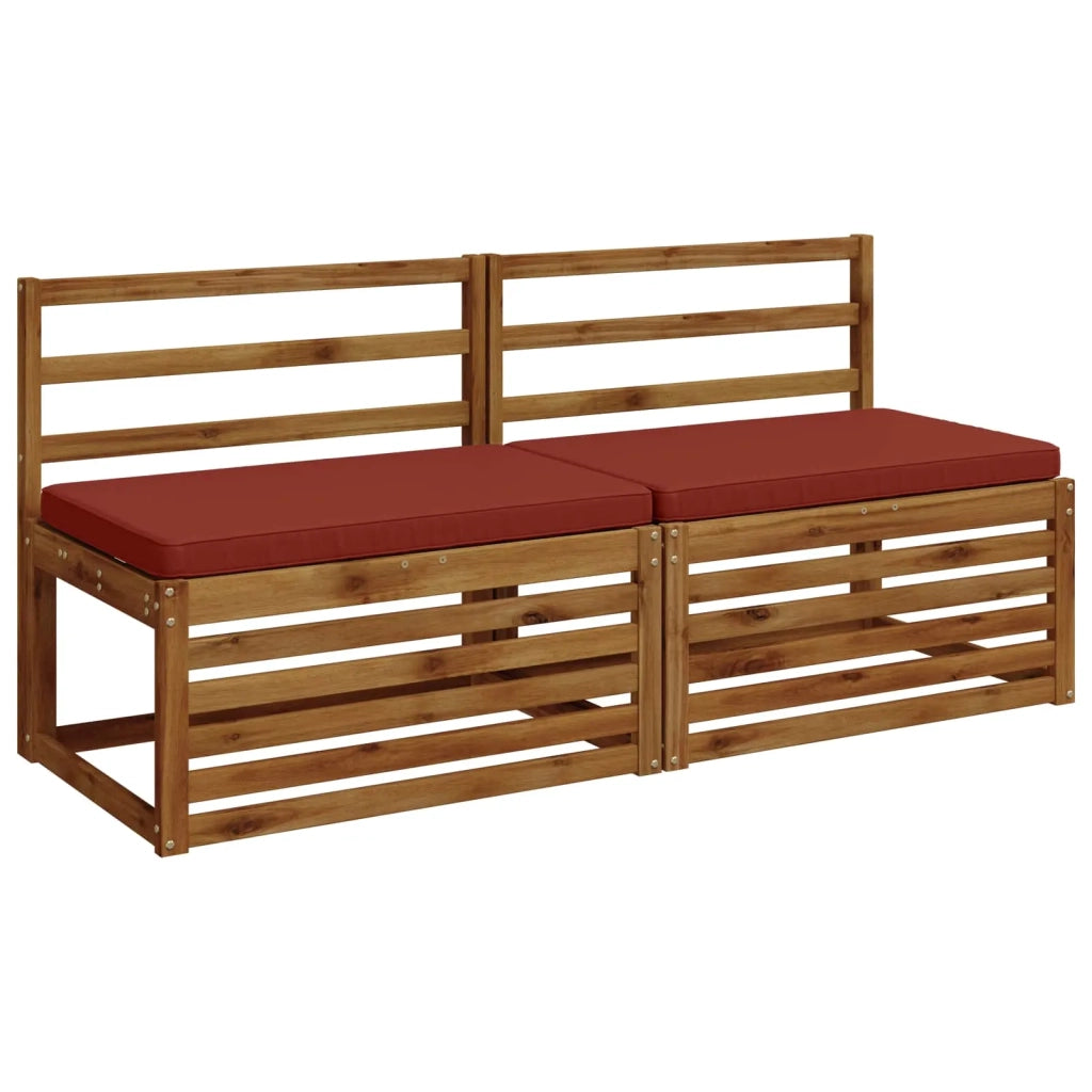 Cuscini per Panchina a 2 Pezzi VUGHT 2 pz 100% Poliestere Rosso 951649