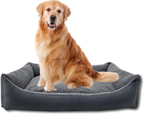 Letto per cani XXL per cani grandi – cuscino per cani – letto per cani ergonomico (corduroy grafitto, L 100 x B 70 x H 19 cm)