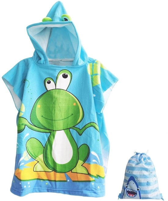 Poncho a Mano con Cappuccio - Asciugamano in Microfibra - Rapido e Assorbente - Adatto per Casa/Bagno - Spiaggia/Piscina - Capo da Bagno
