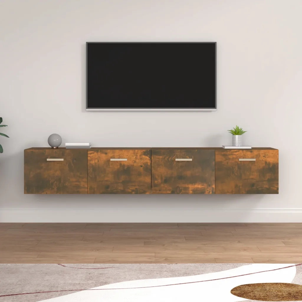 Mobili Parete 2 pz Rovere Fumo 100x36,5x35 cm Legno Multistrato 3115665