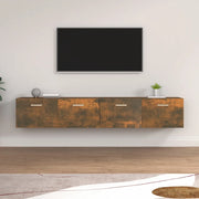 Mobili Parete 2 pz Rovere Fumo 100x36,5x35 cm Legno Multistrato 3115665