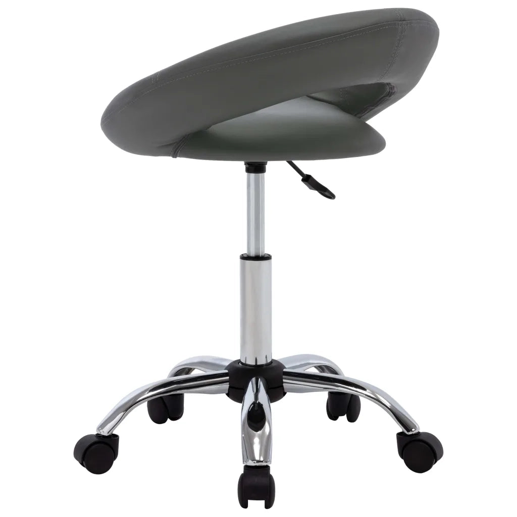 Sedia da Ufficio | Sedia da Lavoro con Ruote Grigio in Similpelle