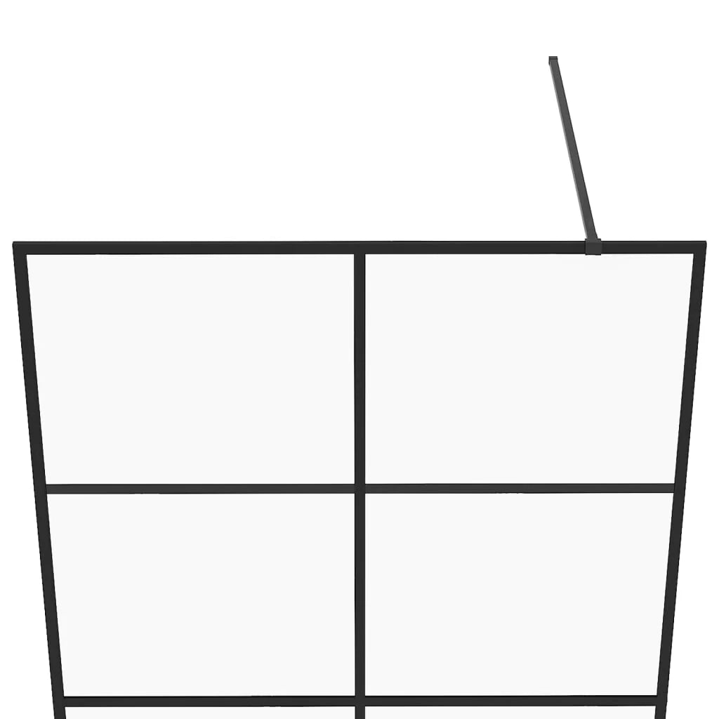 Parete doccia con vetro divisorio per vasca accessorio da bagno box doccia arredamento per la casa ESG trasparente 90 x 195 cm nero 02_0002155
