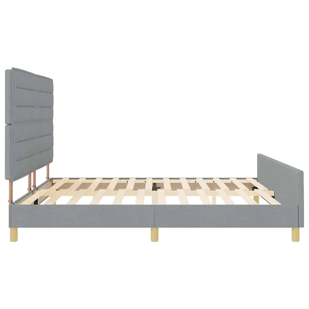 Struttura del letto Grigio chiaro 200 x 200 cm Tessuto 3344676