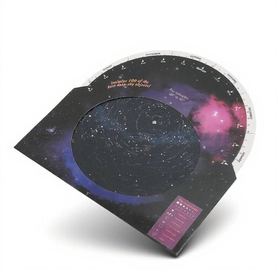 Accessorio per astronomia - Carta stellare - Facile da usare - 100 cluster stellari - Nebulose/ammassi stellari - Adatto per latitudine settentrionale - Guida alle stelle