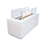 Camino a bioetanolo Arena, Caminetto ecologico, Focolare senza fumo, Riscaldatore ad etanolo, Made in Italy, 40x100 h40 cm, Bianco
