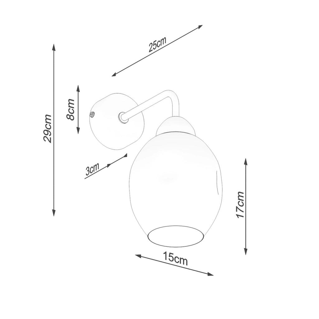 Applique Pure Lume BROSSA nera vetro fumé E27 1 luce