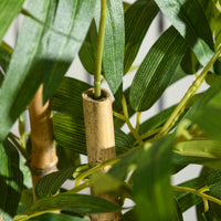 Pianta di Bambù Artificiale Alta 60 cm con Vaso in Cemento Ø15x12,5 cm in Poliestere e PP Verde