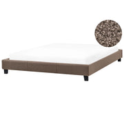 Letto 180 x 200 cm in bouclé bianco crema con rete a doghe senza testiera 180 x 200 cm