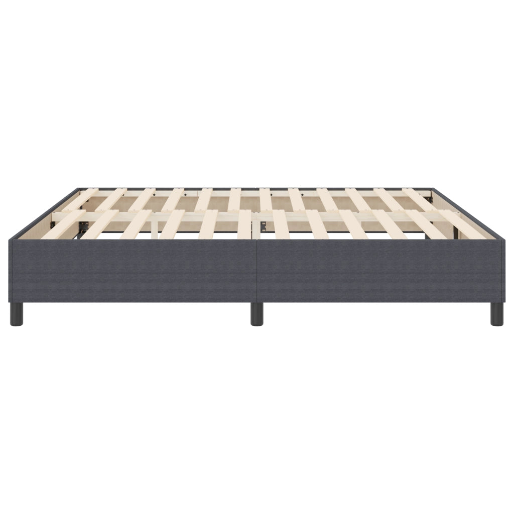 Letto Box Spring Grigio Scuro 200x200 cm Tessuto a Coste