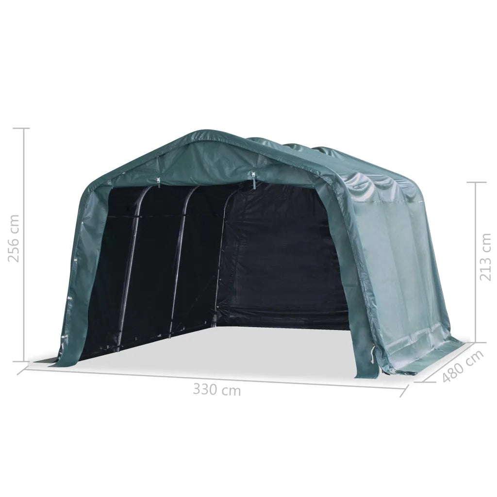 Tendone Bestiame Rimovibile PVC 550 g/m² 3,3x4,8 m Verde Scuro 3055648